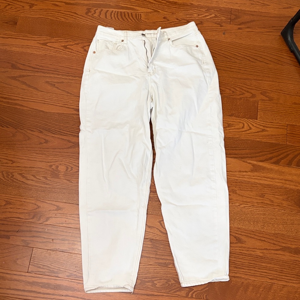 American Eagle Outfitters Cream High-Rise Pants